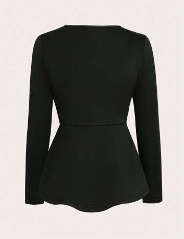 Bluză cu fermoar Shein Curve+, negru