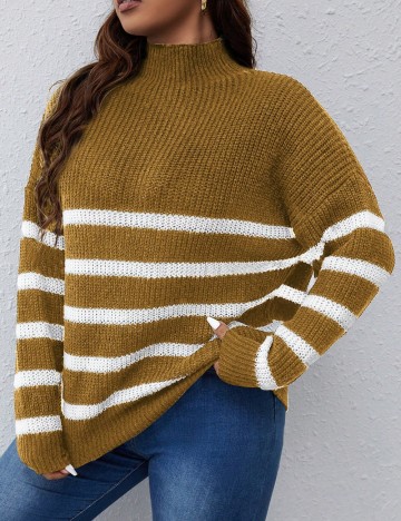 Pulover Shein Curve+, maro