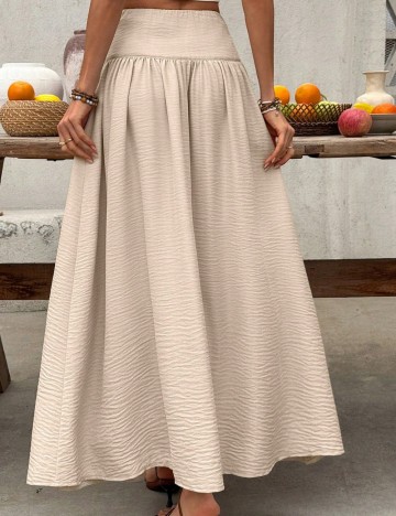 Fustă maxi Shein Curve+, bej