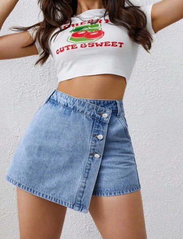 Fustă Pantalon Shein Curve+, albastru