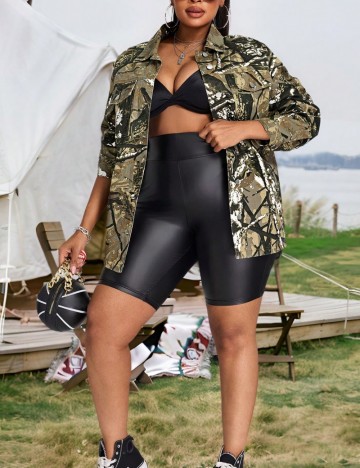 Jachetă De Blugi Shein Curve+, mix culori