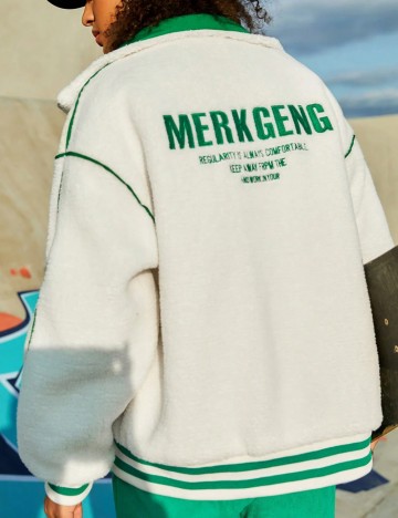 Jachetă Shein In My Nature, alb