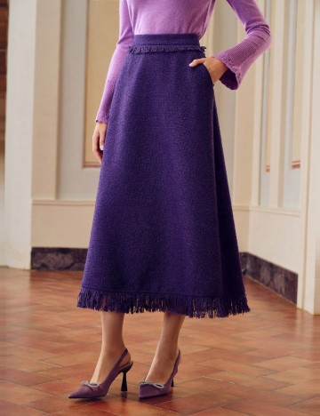 Fustă midi Shein MOTF, mov