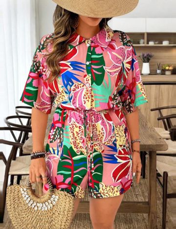 Salopetă Shein Curve+, mix culori