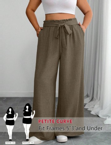 Pantaloni Shein Curve+, maro