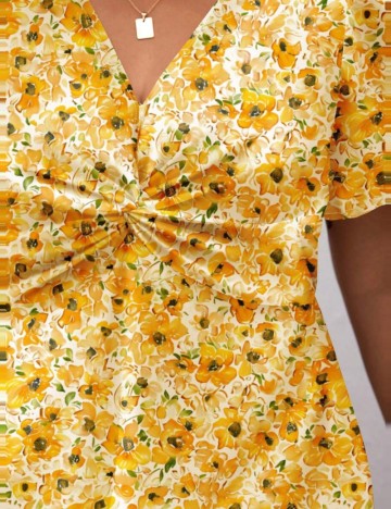 Rochie midi Shein Curve+, mix culori