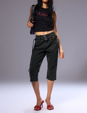 Pantaloni 3/4 Shein MUSERA, negru