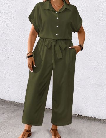 Salopetă lungă Shein Curve+, verde