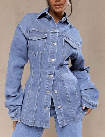 Jachetă De Blugi Shein Missguided, albastru