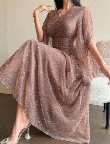 Rochie maxi Shein DAZY, maro