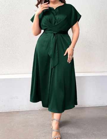 Rochie midi Shein Curve+, verde