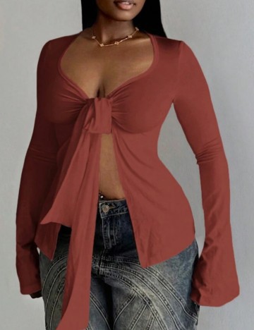 Bluză Shein, cărămiziu