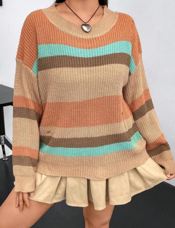 Pulover Shein Curve+, mix culori