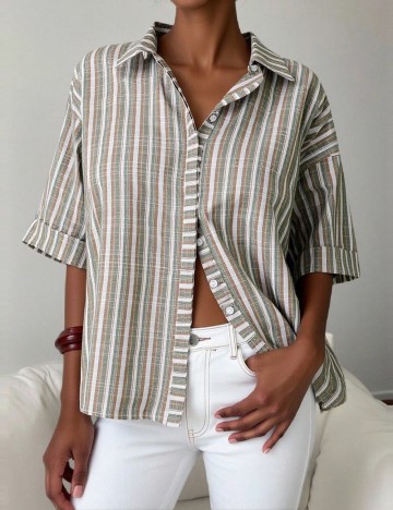 Cămașă cu mânecă scurtă Shein Curve+, mix culori