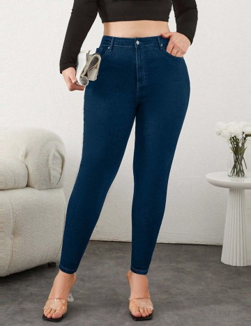 Jeans Shein Curve+, albastru