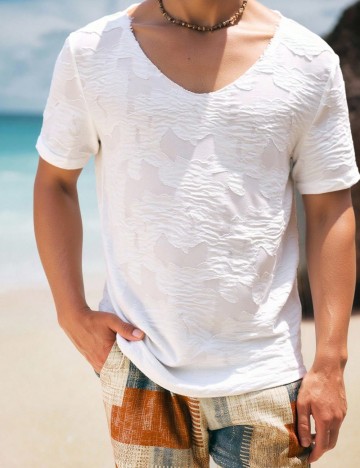 Cămașă cu mânecă scurtă Shein, alb