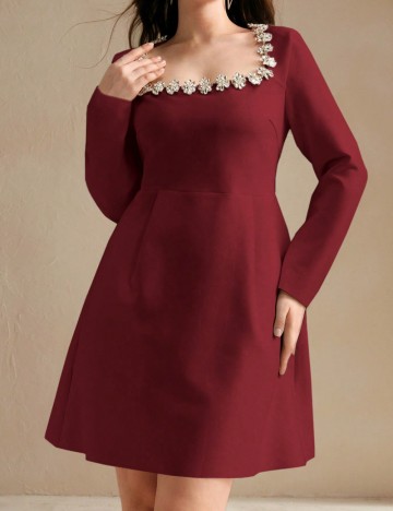 Rochie mini Shein Curve+, vișiniu