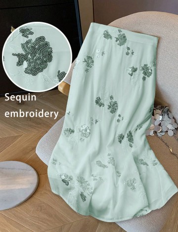 Fustă midi Shein, turcoaz