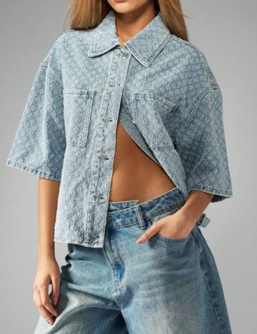 Cămașă de blugi Missguided by Shein, albastru