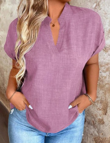 Cămașă cu mânecă scurtă Shein Curve+, mix culori