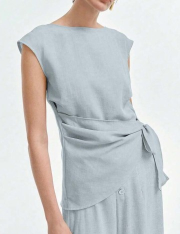 Cămașă cu mânecă scurtă Shein, albastru