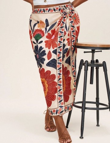 Fustă maxi Shein Curve+, mix culori