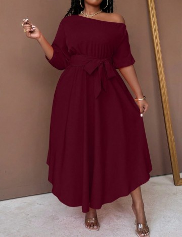 Rochie maxi Shein Curve+, vișiniu