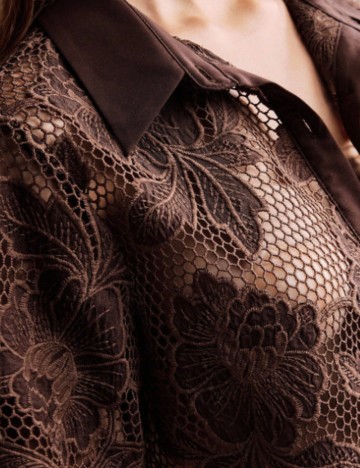 Cămașă cu mânecă scurtă Shein Anewsta, maro