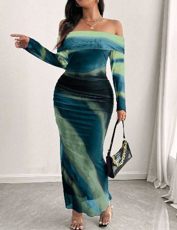 Rochie maxi Shein Curve+, mix culori