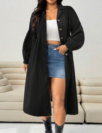Trench Shein Curve+, negru