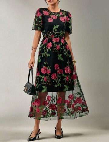 Rochie midi Shein, mix culori