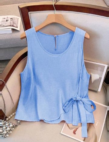 Cămașă cu mânecă scurtă Shein Curve+, albastru