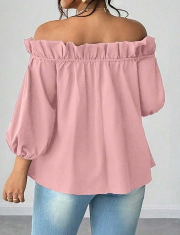 Cămașă Shein Curve+, roz