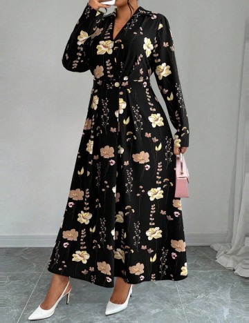 Rochie maxi Shein Curve+, mix culori