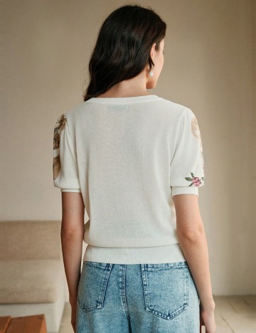 Bluză cu nasturi Shein Anewsta, alb