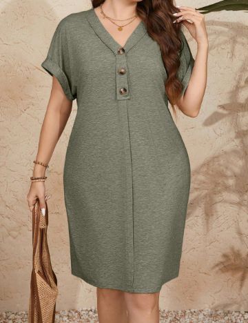 Rochie mini Shein Curve+, verde