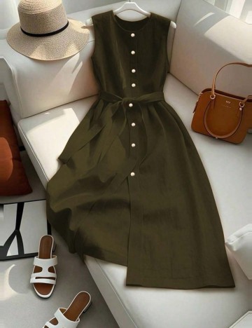 Rochie midi Shein, kaki