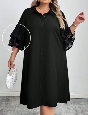 Rochie midi Shein Curve+, negru