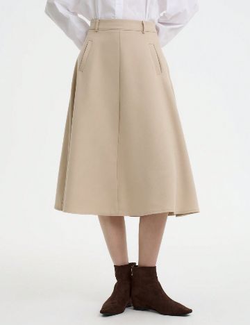 Fustă midi Shein, bej