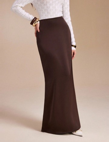 Fustă maxi Shein, maro