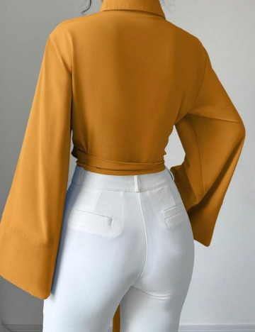 Cămașă casual Shein, portocaliu