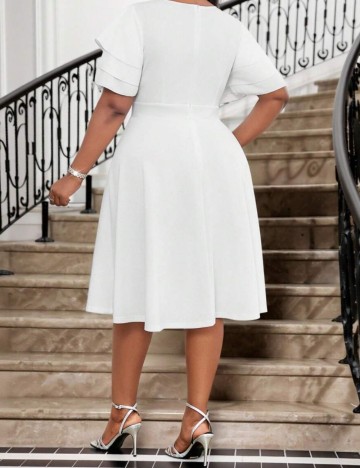 Rochie midi Shein Curve+, alb