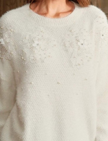 Pulover Shein Anewsta, alb