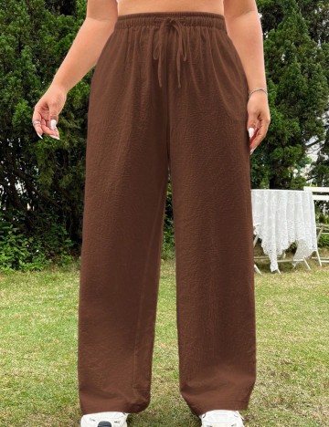 Pantaloni Shein Curve+, maro