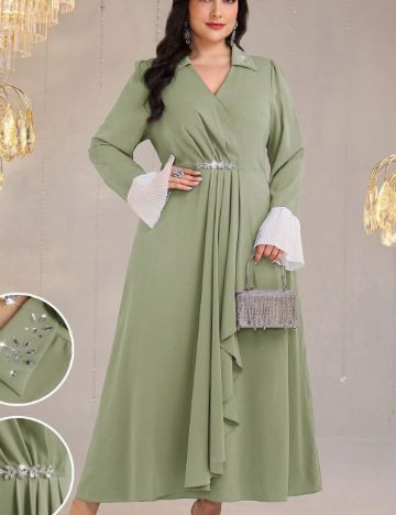 Rochie midi Shein Curve+, verde