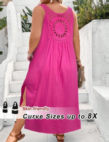 Rochie maxi Shein Curve+, roz