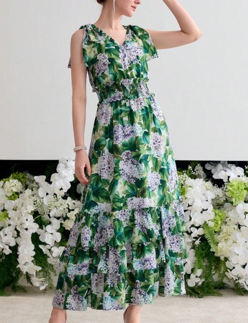 Rochie midi Shein MOTF, mix culori