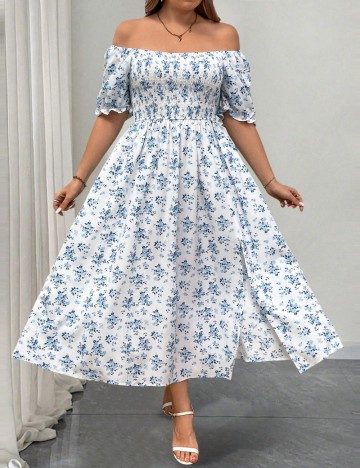 Rochie maxi Shein Curve+, alb