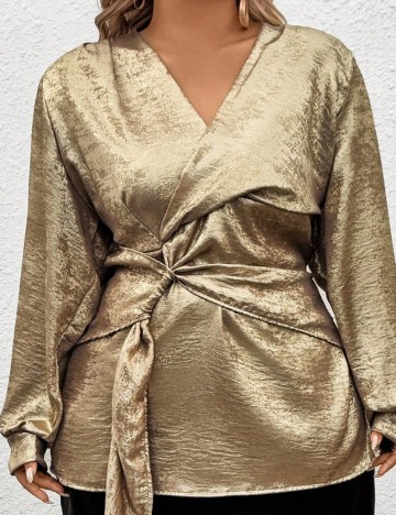 Cămașă Shein Curve+, auriu