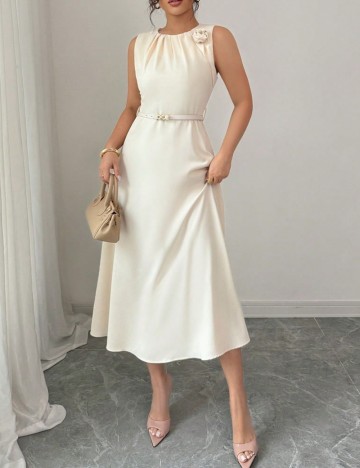 Rochie midi Shein, crem